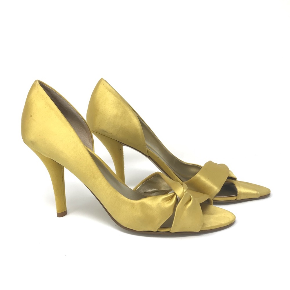 Nine West Gold Satin Heels Size 8.5